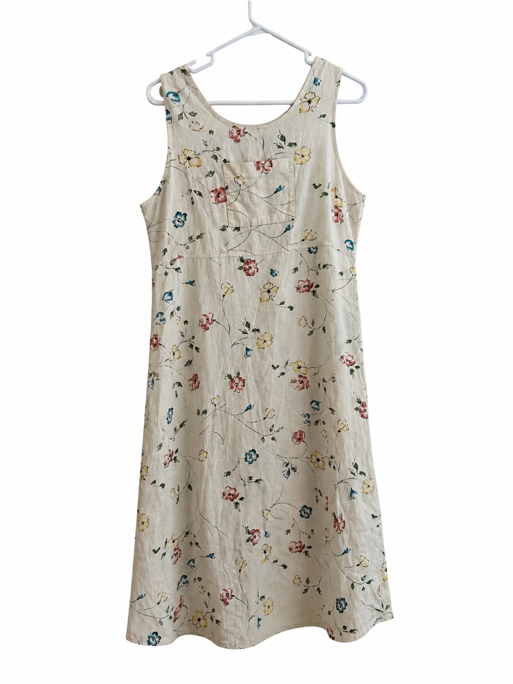 BFA Classics Floral Linen Blend Midi Dress Women’s Medium Petite Cottagecore - Picture 2 of 3